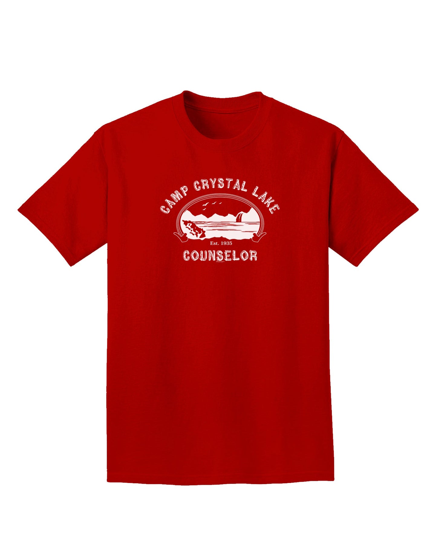 Camp Crystal Lake Counselor - Friday 13 Adult Dark T-Shirt-Mens T-Shirt-TooLoud-Red-Small-Davson Sales