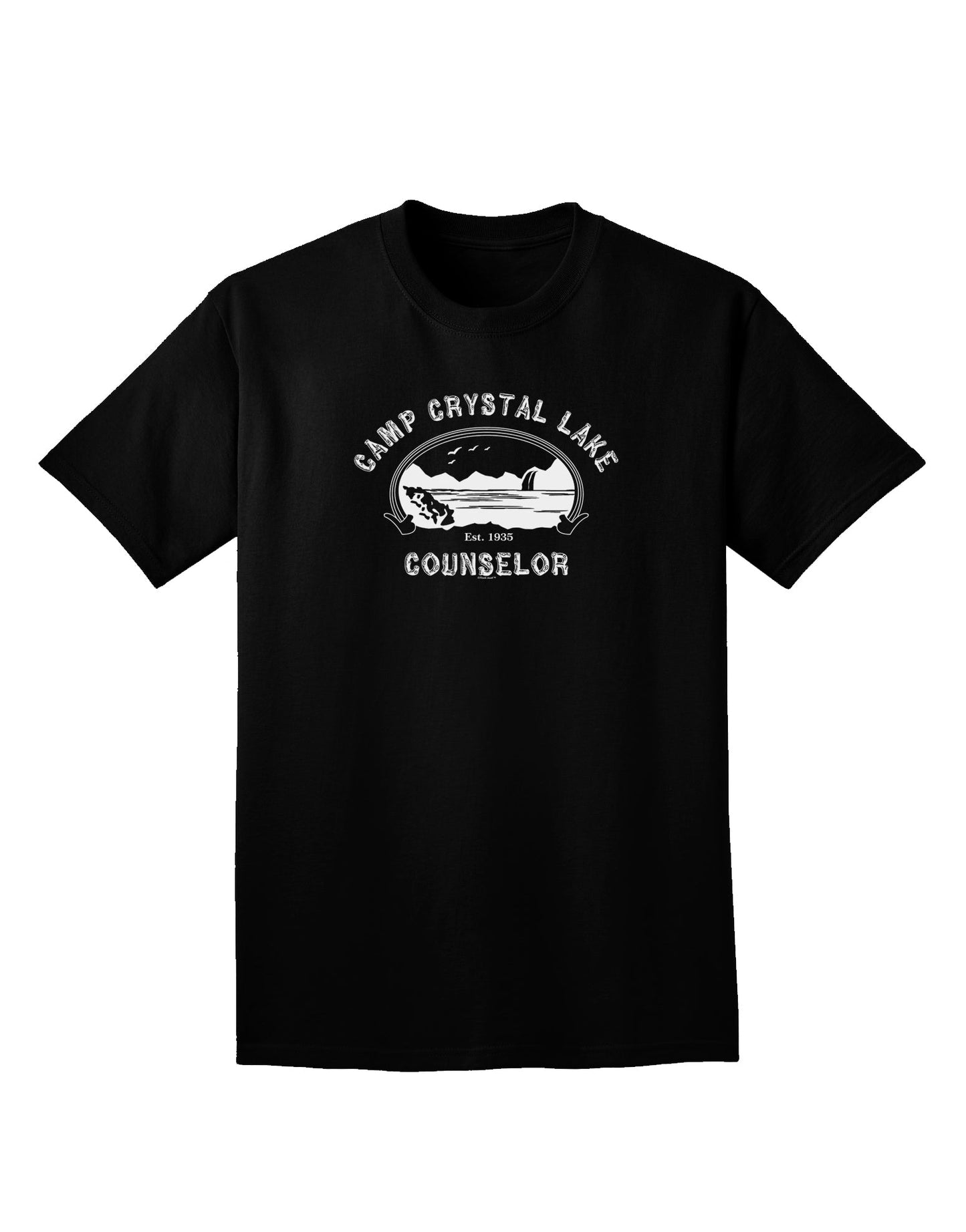 Camp Crystal Lake Counselor - Friday 13 Adult Dark V-Neck T-Shirt-Mens V-Neck T-Shirt-TooLoud-Black-Small-Davson Sales