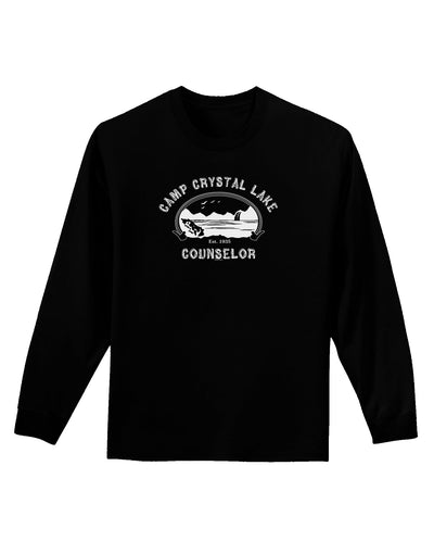 Camp Crystal Lake Counselor - Friday 13 Adult Long Sleeve Dark T-Shirt-TooLoud-Black-Small-Davson Sales