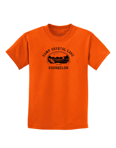 Camp Crystal Lake Counselor - Friday 13 Childrens T-Shirt-Childrens T-Shirt-TooLoud-Orange-X-Small-Davson Sales