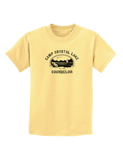 Camp Crystal Lake Counselor - Friday 13 Childrens T-Shirt-Childrens T-Shirt-TooLoud-Daffodil-Yellow-X-Small-Davson Sales