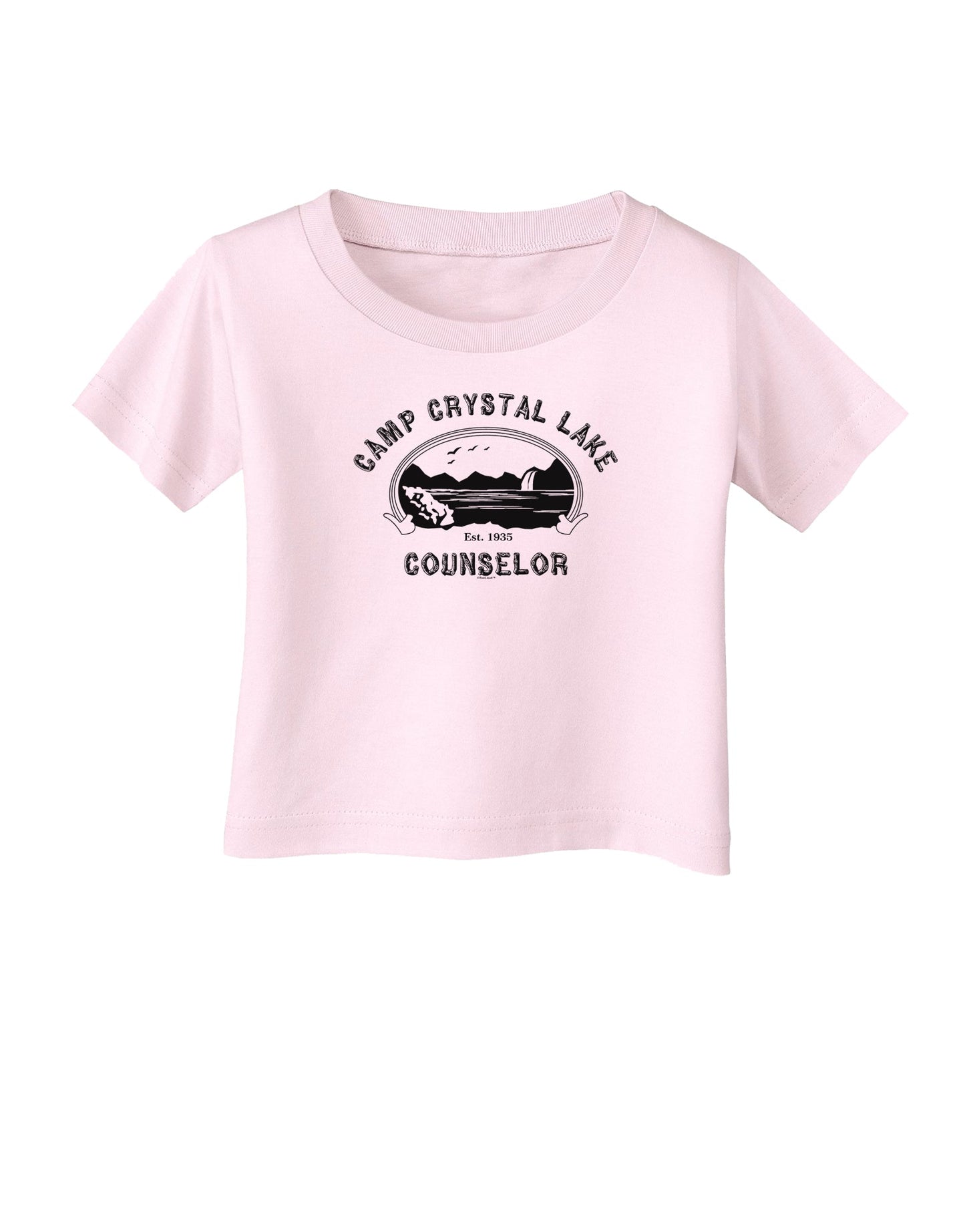 Camp Crystal Lake Counselor - Friday 13 Infant T-Shirt-Infant T-Shirt-TooLoud-Light-Pink-06-Months-Davson Sales