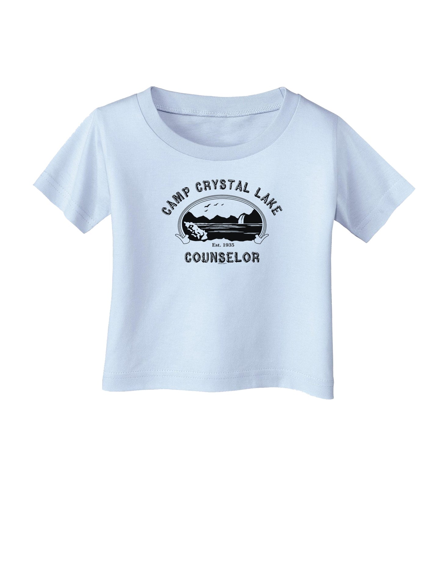 Camp Crystal Lake Counselor - Friday 13 Infant T-Shirt-Infant T-Shirt-TooLoud-Light-Blue-06-Months-Davson Sales