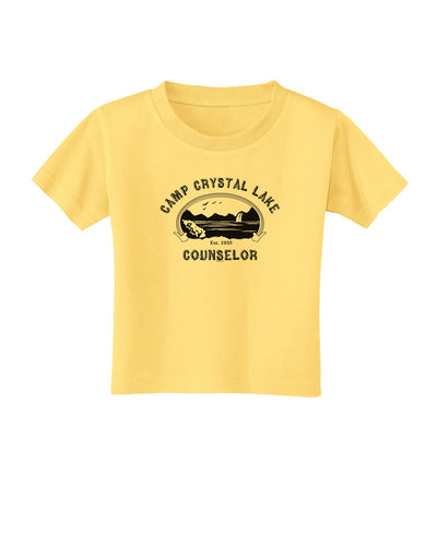 Camp Crystal Lake Counselor - Friday 13 Toddler T-Shirt-Toddler T-Shirt-TooLoud-Daffodil-Yellow-2T-Davson Sales