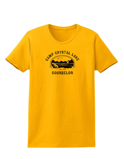 Camp Crystal Lake Counselor - Friday 13 Womens T-Shirt-Womens T-Shirt-TooLoud-Gold-X-Small-Davson Sales