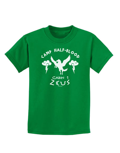 Camp Half Blood Cabin 1 Zeus Childrens Dark T-Shirt-Childrens T-Shirt-TooLoud-Kelly-Green-X-Small-Davson Sales