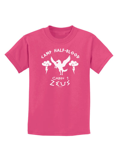 Camp Half Blood Cabin 1 Zeus Childrens Dark T-Shirt-Childrens T-Shirt-TooLoud-Sangria-X-Small-Davson Sales