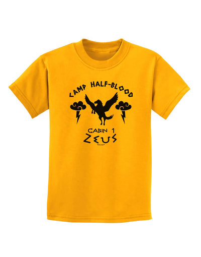 Camp Half Blood Cabin 1 Zeus Childrens T-Shirt-Childrens T-Shirt-TooLoud-Gold-X-Small-Davson Sales