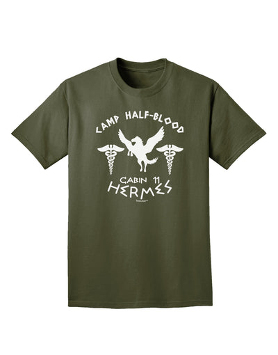 Camp Half Blood Cabin 11 Hermes Adult Dark T-Shirt-Mens T-Shirt-TooLoud-Military-Green-Small-Davson Sales