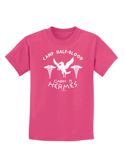 Camp Half Blood Cabin 11 Hermes Childrens Dark T-Shirt-Childrens T-Shirt-TooLoud-Sangria-X-Small-Davson Sales