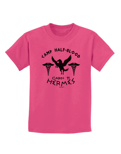 Camp Half Blood Cabin 11 Hermes Childrens T-Shirt-Childrens T-Shirt-TooLoud-Sangria-X-Small-Davson Sales