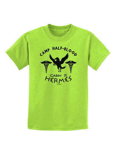 Camp Half Blood Cabin 11 Hermes Childrens T-Shirt-Childrens T-Shirt-TooLoud-Lime-Green-X-Small-Davson Sales