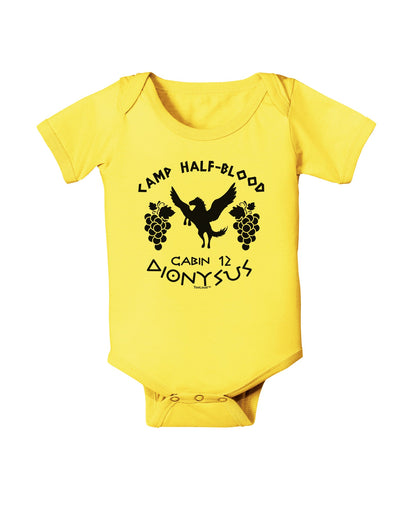 Camp Half Blood Cabin 12 Dionysus Baby Romper Bodysuit by-Baby Romper-TooLoud-Yellow-06-Months-Davson Sales