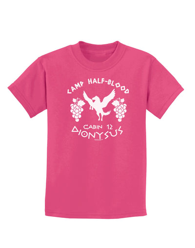 Camp Half Blood Cabin 12 Dionysus Childrens Dark T-Shirt-Childrens T-Shirt-TooLoud-Sangria-X-Small-Davson Sales