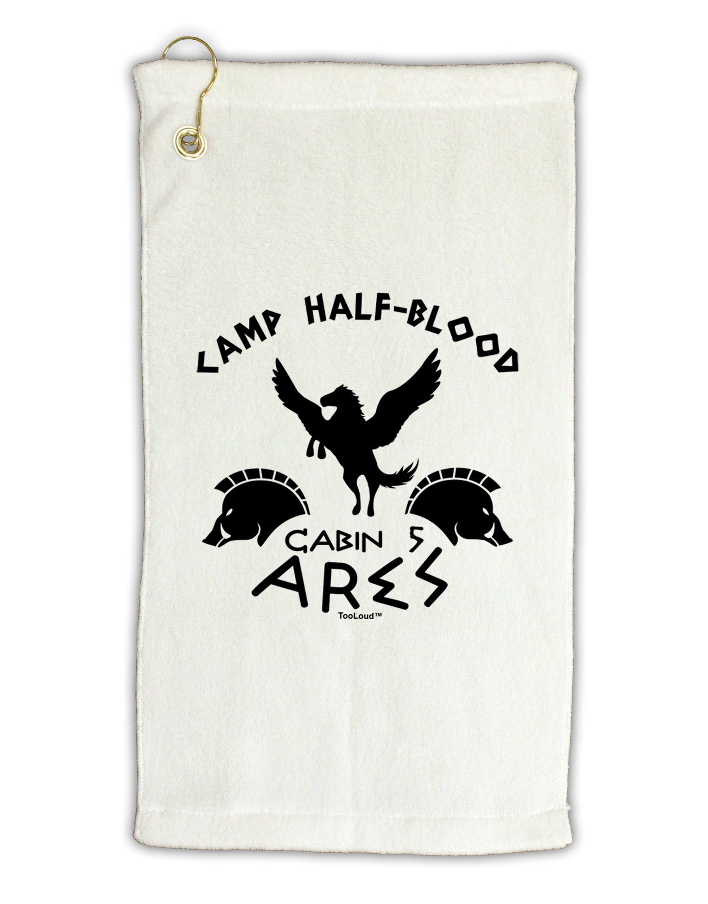 Camp Half Blood Cabin 5 Ares Micro Terry Gromet Golf Towel 16 x 25 inch by TooLoud-Golf Towel-TooLoud-White-Davson Sales