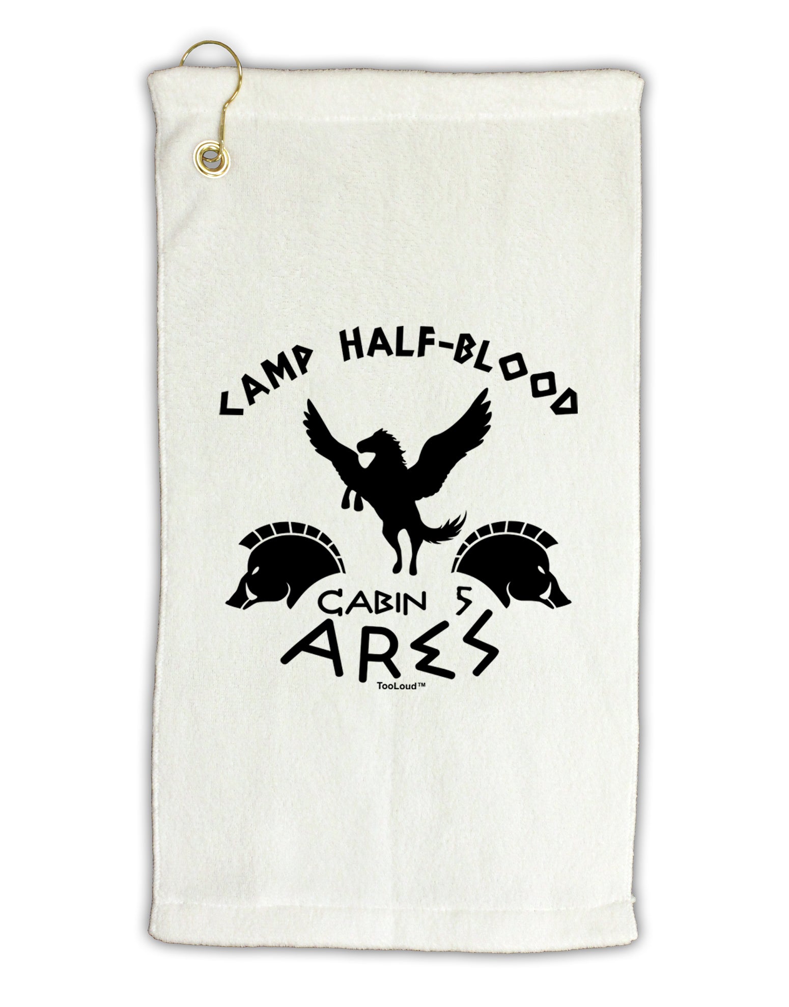 Camp Half Blood Cabin 5 Ares Micro Terry Gromet Golf Towel 16 x 25 inch by TooLoud-Golf Towel-TooLoud-White-Davson Sales