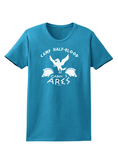 Camp Half Blood Cabin 5 Ares Womens Dark T-Shirt-TooLoud-Turquoise-X-Small-Davson Sales