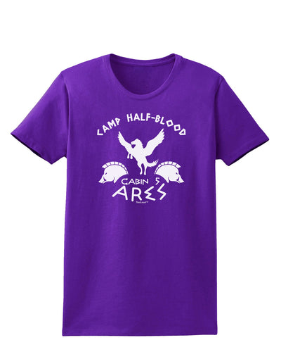 Camp Half Blood Cabin 5 Ares Womens Dark T-Shirt-TooLoud-Purple-X-Small-Davson Sales