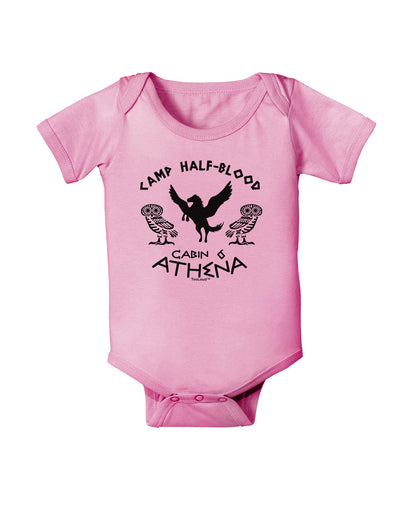 Camp Half Blood Cabin 6 Athena Baby Romper Bodysuit by-Baby Romper-TooLoud-Pink-06-Months-Davson Sales