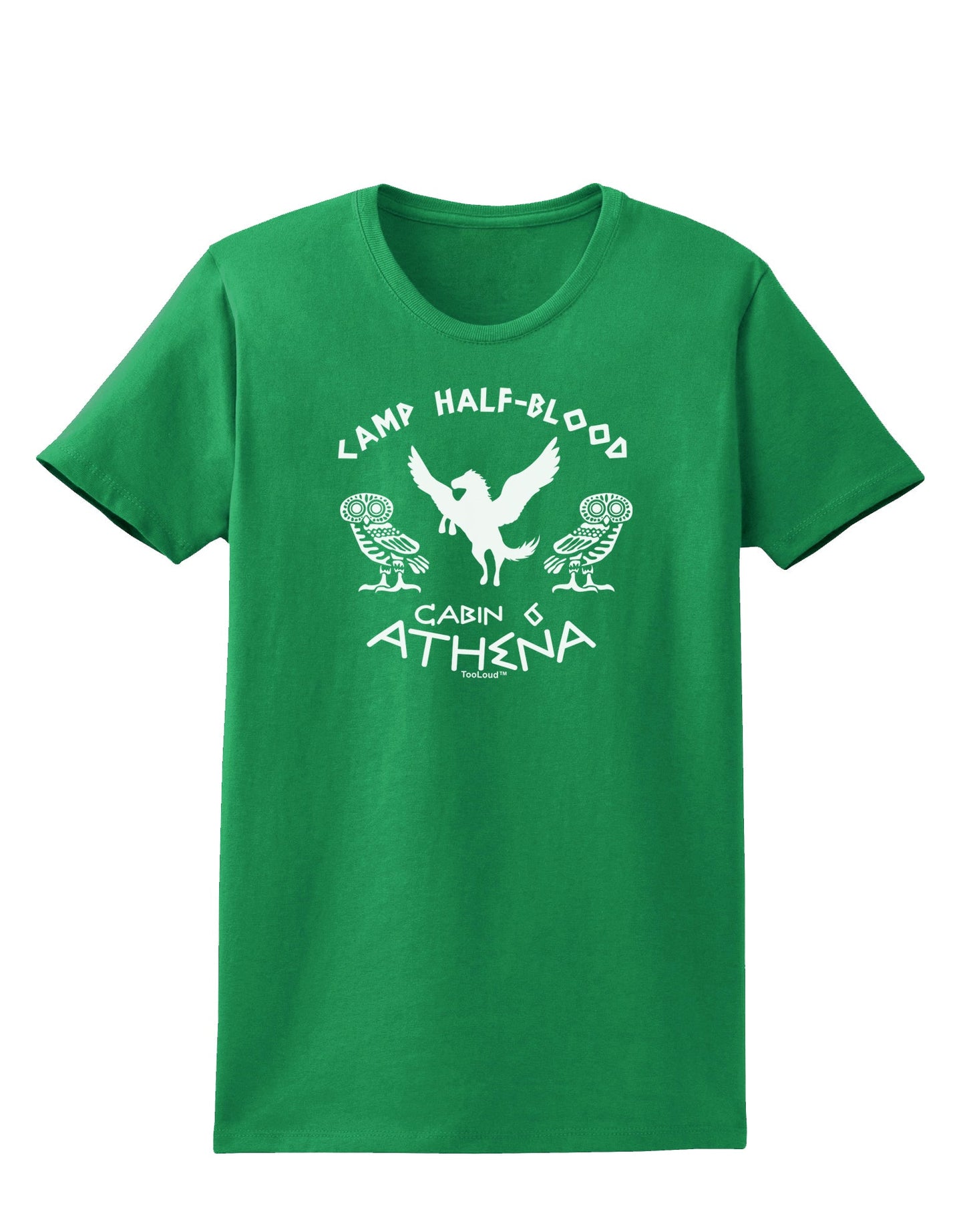 Camp Half Blood Cabin 6 Athena Womens Dark T-Shirt-TooLoud-Kelly-Green-X-Small-Davson Sales