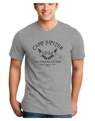 Camp Jupiter - SPQR Banner Adult V-Neck T-shirt by TooLoud-Mens V-Neck T-Shirt-TooLoud-HeatherGray-Small-Davson Sales