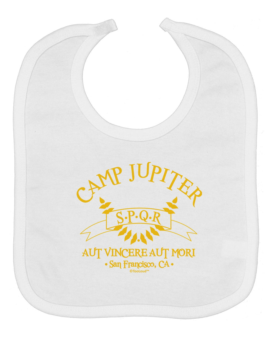 Camp Jupiter - SPQR Banner - Gold Baby Bib by TooLoud