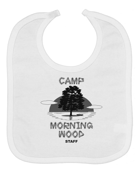 Camp Morning Wood Staff - B&W Baby Bib