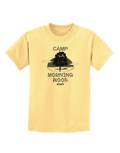 Camp Morning Wood Staff - B&W Childrens T-Shirt-Childrens T-Shirt-TooLoud-Daffodil-Yellow-X-Large-Davson Sales