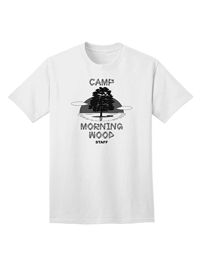 Camp Morning Wood Staff - Black and White Adult T-Shirt-Mens T-shirts-TooLoud-White-Small-Davson Sales