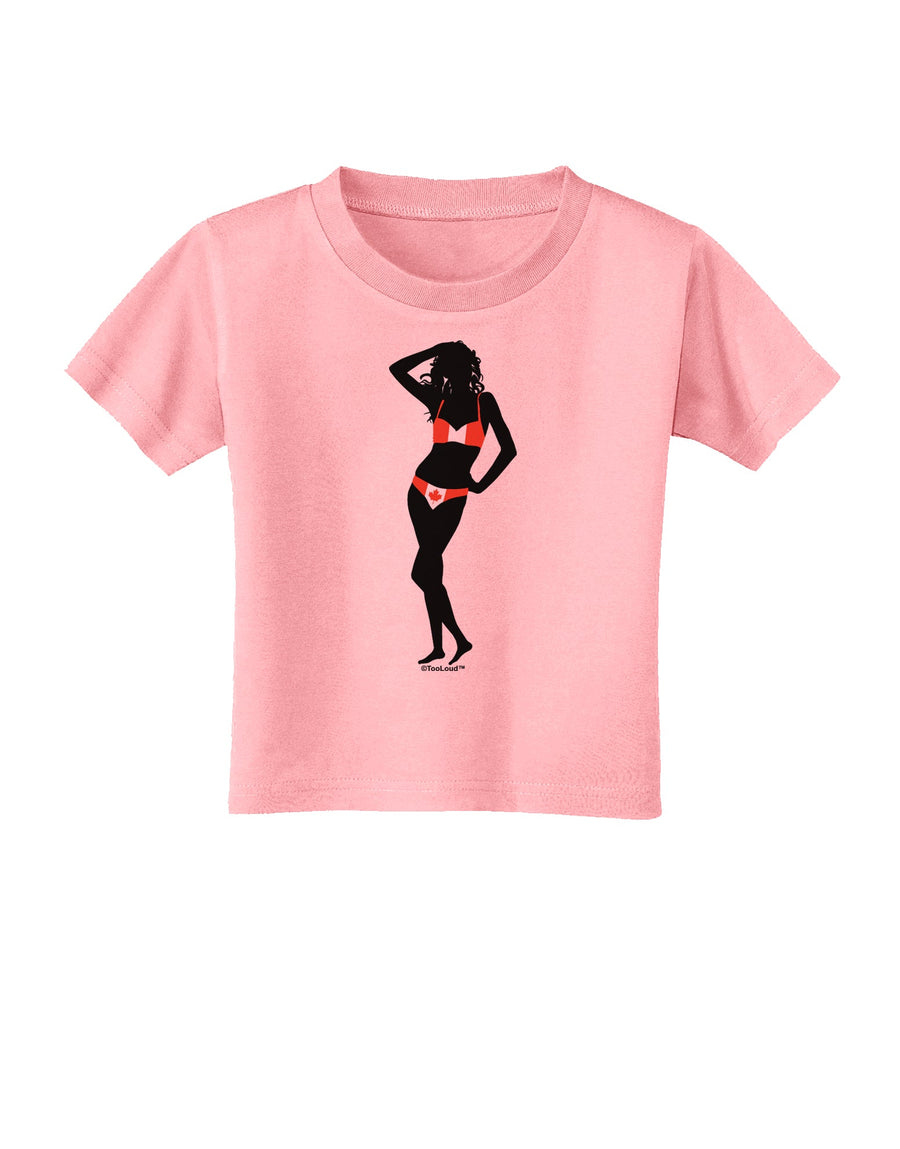 Canadian Flag Bikini Shadow Toddler T-Shirt by TooLoud-Toddler T-Shirt-TooLoud-White-2T-Davson Sales