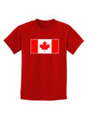 Canadian Flag Maple Leaf Colors Childrens Dark T-Shirt-Childrens T-Shirt-TooLoud-Red-X-Small-Davson Sales