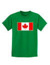 Canadian Flag Maple Leaf Colors Childrens Dark T-Shirt-Childrens T-Shirt-TooLoud-Kelly-Green-X-Small-Davson Sales