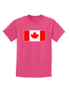 Canadian Flag Maple Leaf Colors Childrens Dark T-Shirt-Childrens T-Shirt-TooLoud-Sangria-X-Small-Davson Sales