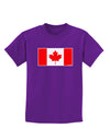 Canadian Flag Maple Leaf Colors Childrens Dark T-Shirt-Childrens T-Shirt-TooLoud-Purple-X-Small-Davson Sales