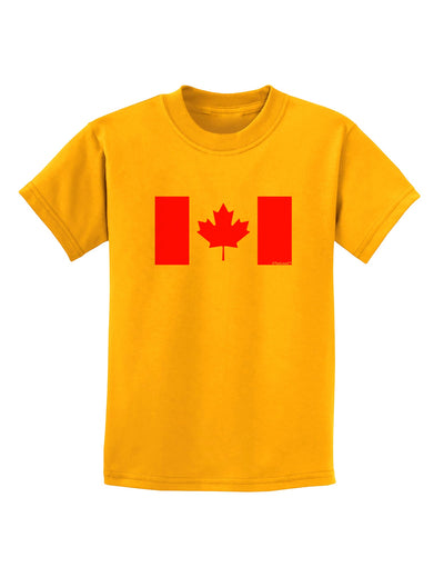 Canadian Flag Maple Leaf Colors Childrens T-Shirt-Childrens T-Shirt-TooLoud-Gold-X-Small-Davson Sales