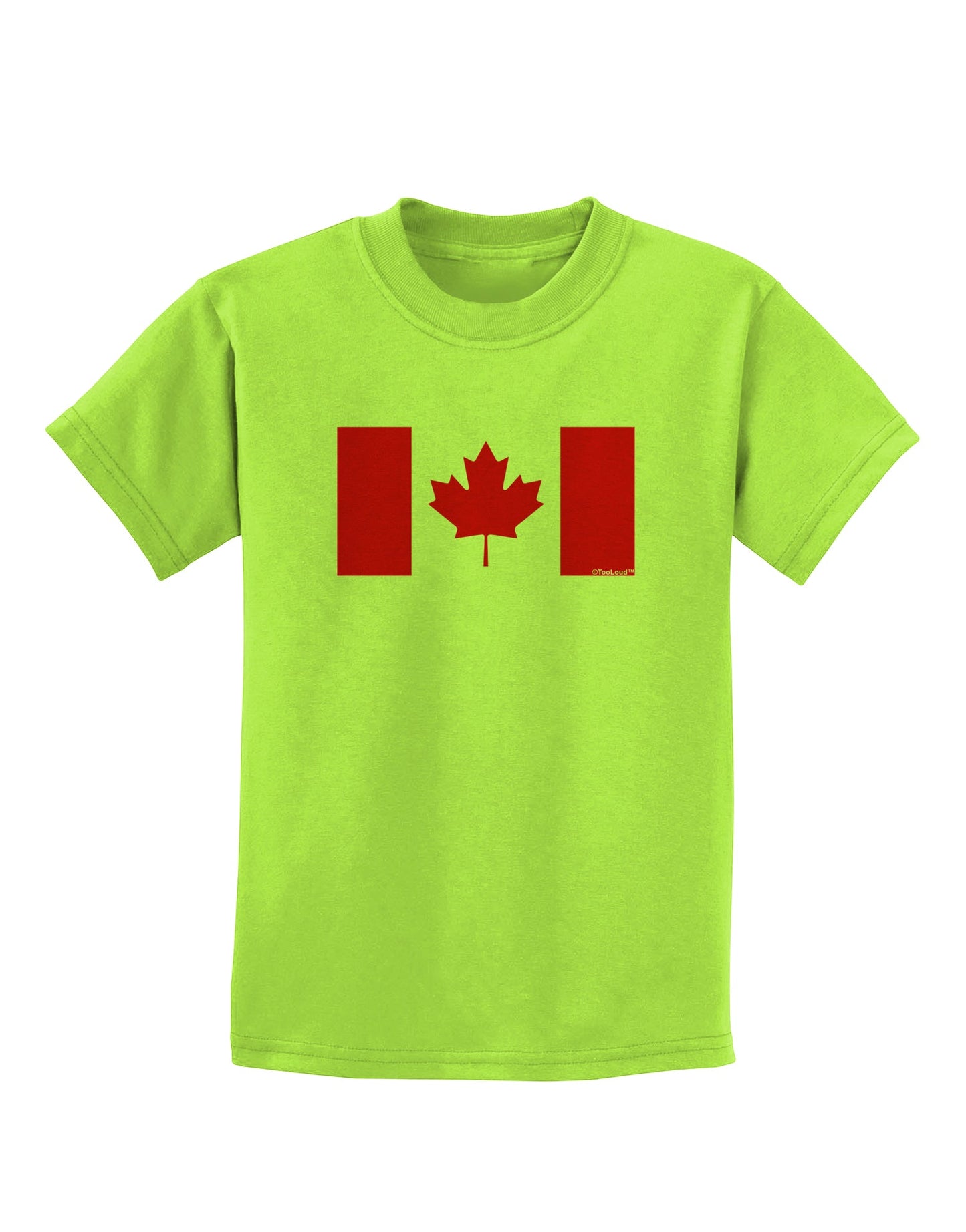 Canadian Flag Maple Leaf Colors Childrens T-Shirt-Childrens T-Shirt-TooLoud-Lime-Green-X-Small-Davson Sales