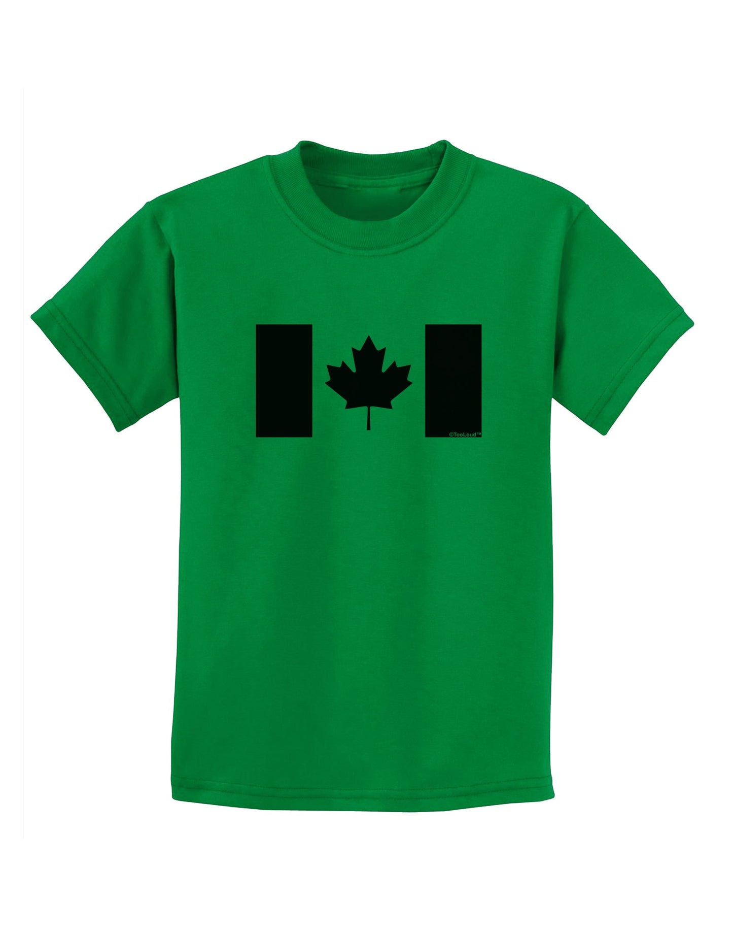 Canadian Flag Maple Leaf Colors Childrens T-Shirt-Childrens T-Shirt-TooLoud-Kelly-Green-X-Small-Davson Sales