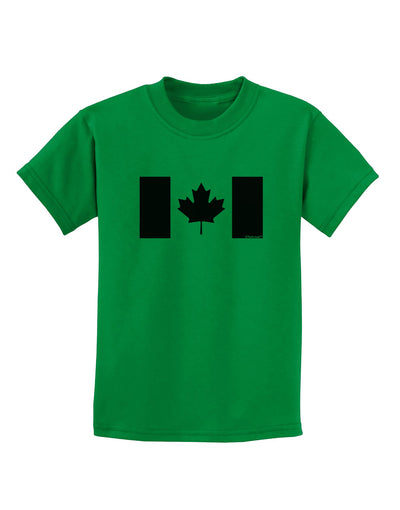 Canadian Flag Maple Leaf Colors Childrens T-Shirt-Childrens T-Shirt-TooLoud-Kelly-Green-X-Small-Davson Sales