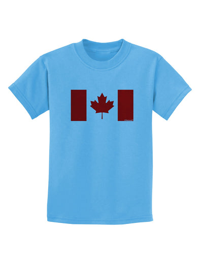 Canadian Flag Maple Leaf Colors Childrens T-Shirt-Childrens T-Shirt-TooLoud-Aquatic-Blue-X-Small-Davson Sales