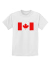 Canadian Flag Maple Leaf Colors Childrens T-Shirt-Childrens T-Shirt-TooLoud-White-X-Small-Davson Sales