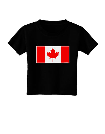 Canadian Flag Maple Leaf Colors Toddler T-Shirt Dark-Toddler T-Shirt-TooLoud-Black-2T-Davson Sales