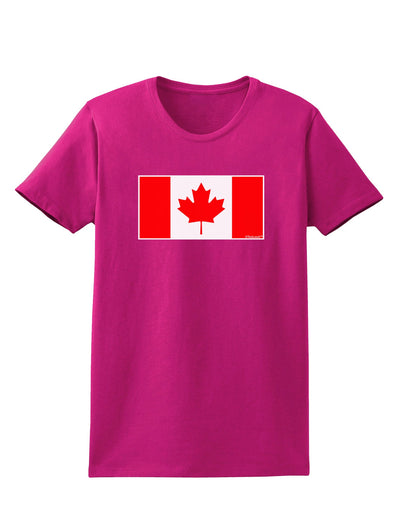 Canadian Flag Maple Leaf Colors Womens Dark T-Shirt-TooLoud-Hot-Pink-Small-Davson Sales