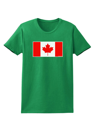 Canadian Flag Maple Leaf Colors Womens Dark T-Shirt-TooLoud-Kelly-Green-X-Small-Davson Sales