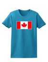 Canadian Flag Maple Leaf Colors Womens Dark T-Shirt-TooLoud-Turquoise-X-Small-Davson Sales