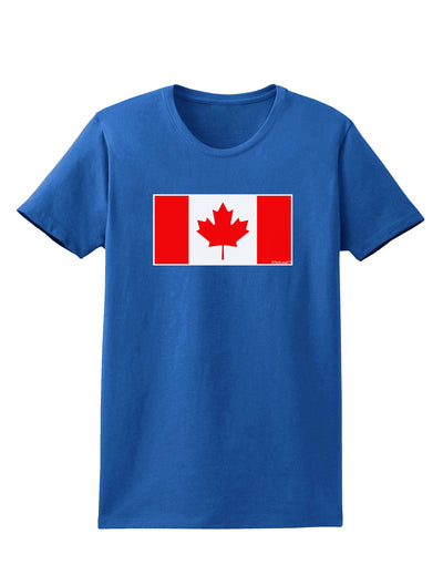 Canadian Flag Maple Leaf Colors Womens Dark T-Shirt-TooLoud-Royal-Blue-X-Small-Davson Sales