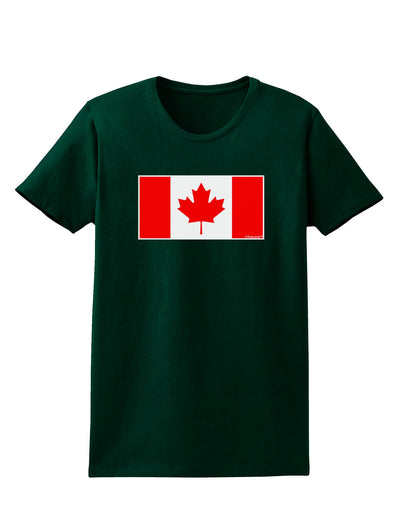 Canadian Flag Maple Leaf Colors Womens Dark T-Shirt-TooLoud-Forest-Green-Small-Davson Sales