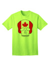 Canadian Skull Flag Adult T-Shirt-Mens T-shirts-TooLoud-Neon-Green-Small-Davson Sales