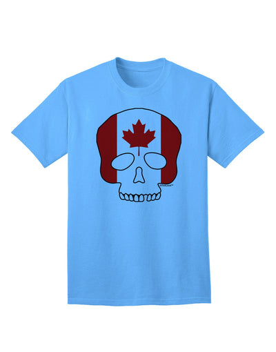 Canadian Skull Flag Adult T-Shirt-Mens T-shirts-TooLoud-Aquatic-Blue-Small-Davson Sales