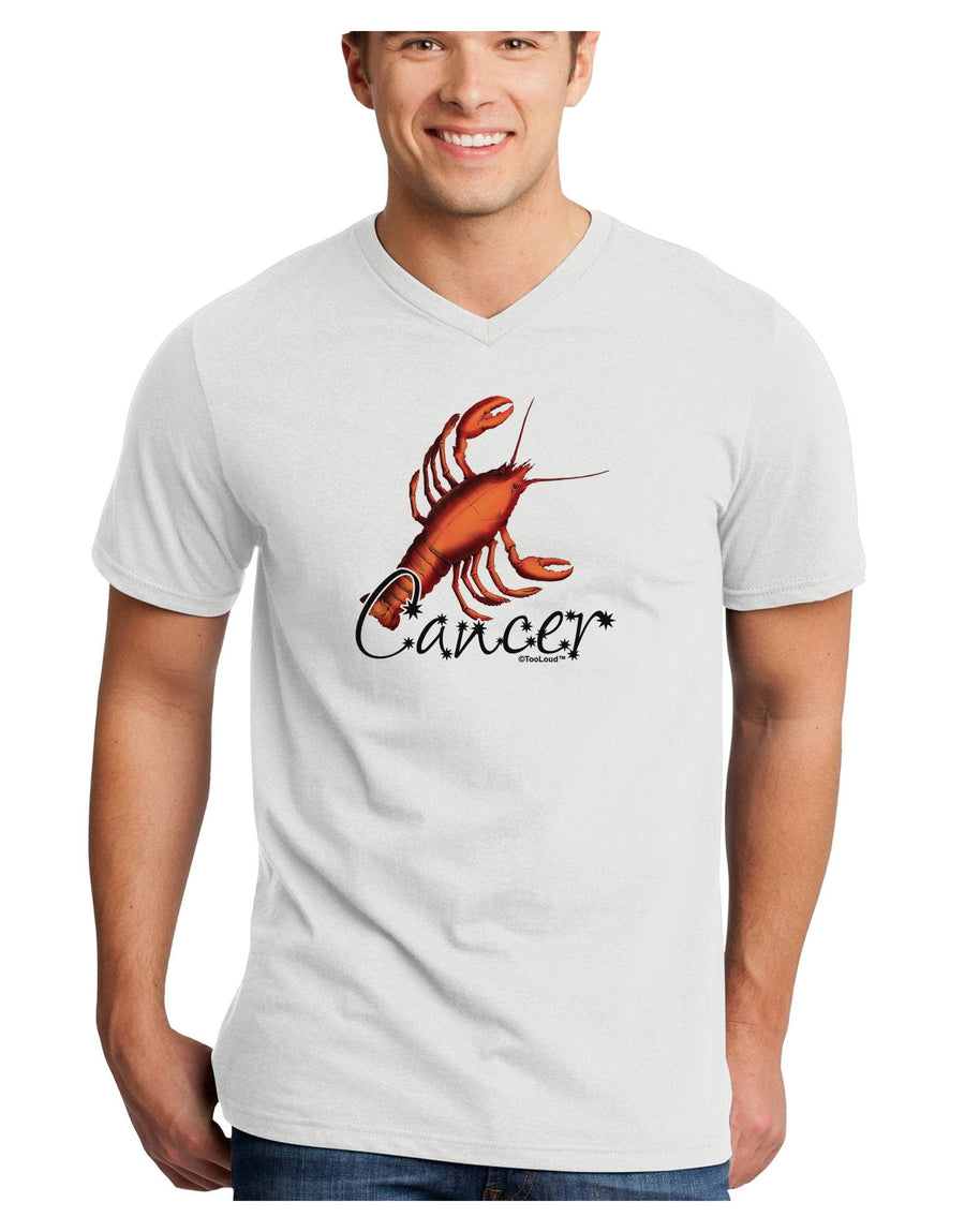 Cancer Color Illustration Adult V-Neck T-shirt-Mens V-Neck T-Shirt-TooLoud-White-XXXX-Large-Davson Sales