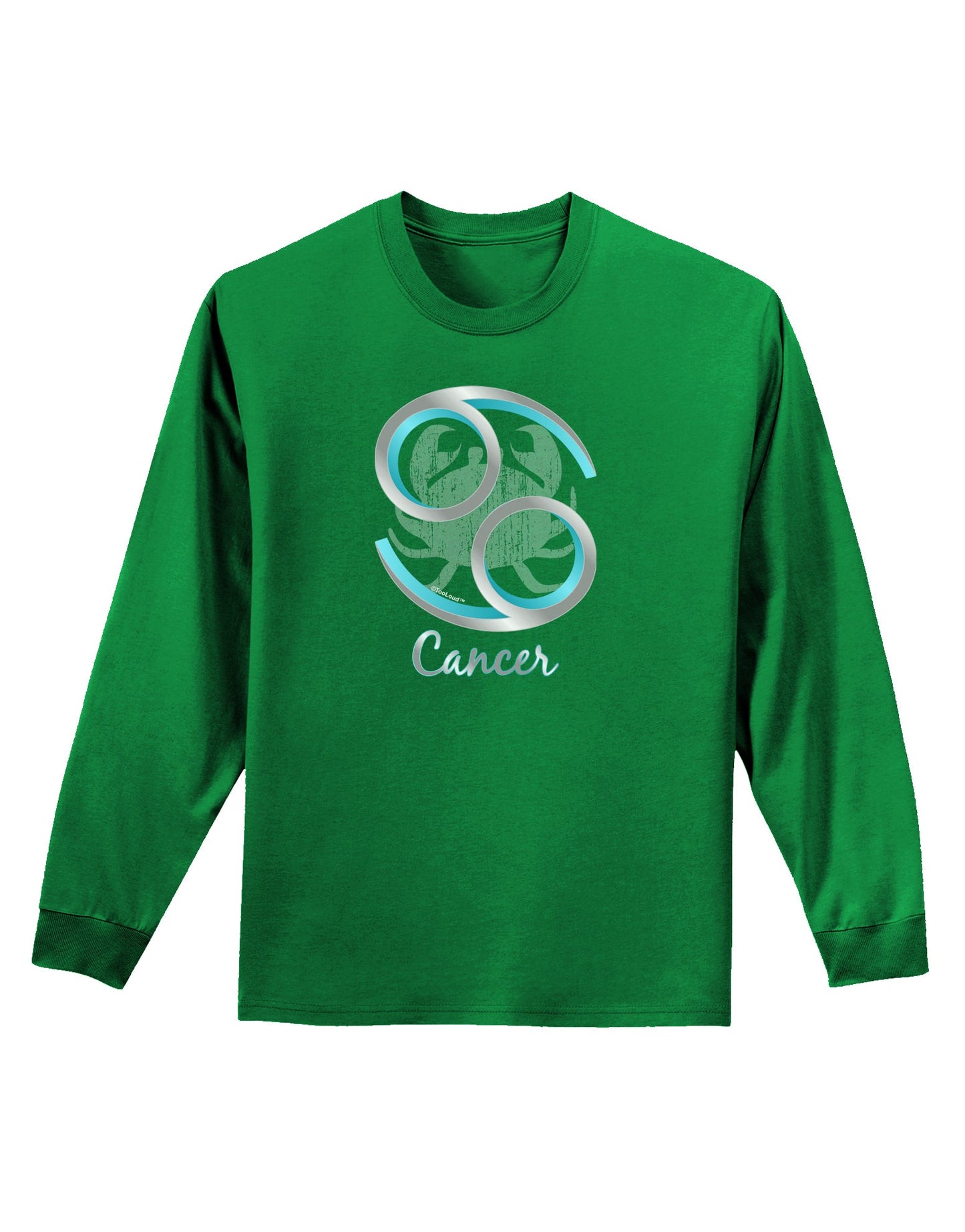 Cancer Symbol Adult Long Sleeve Dark T-Shirt-TooLoud-Kelly-Green-Small-Davson Sales